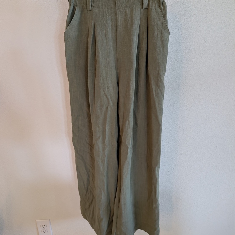 HALARA High Waisted Pocket Wide Leg Casual Linen-Feel Pants NWT! size small - Picture 5 of 7